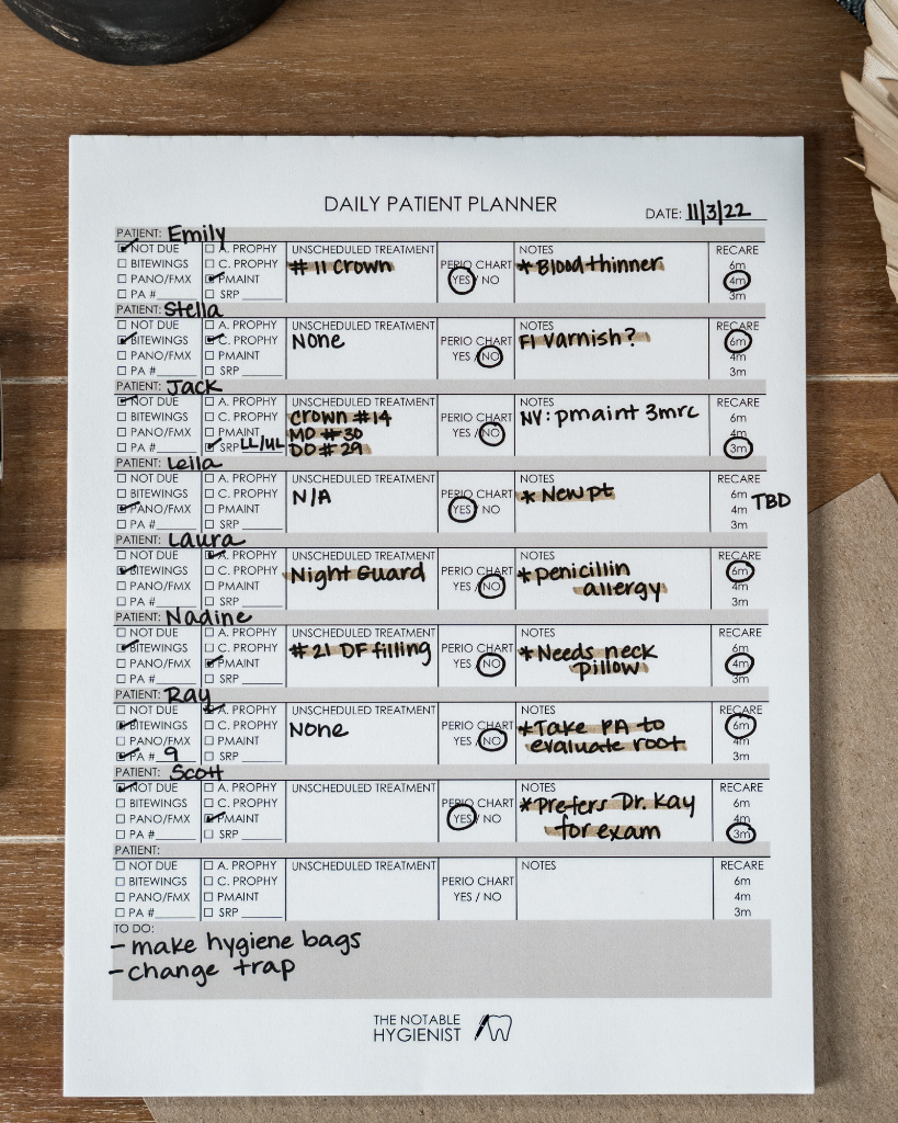 Daily Patient Planner Notepad - LARGE